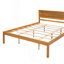 Structure de lit plateforme avec tête de lit, support à lattes de bois, aucun sommier requis, grand lit, chêne-2120827471-2120827465