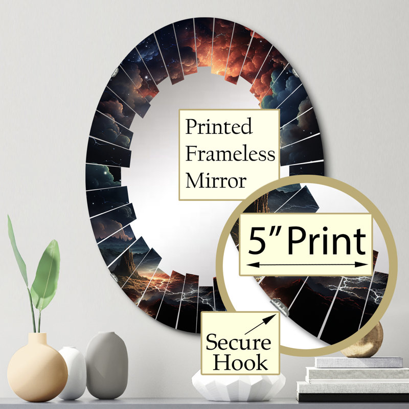 Euphonie - Miroir mural galaxie ovale, 30 po x 20 po