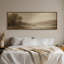 Art mural sur toile encadrée - Paysage de rivière tranquille avec arbres et Rolling Hills dans des tons neutres chaleureux - 16 po x 24 po, 24 po x 36 po-649574880-649574886