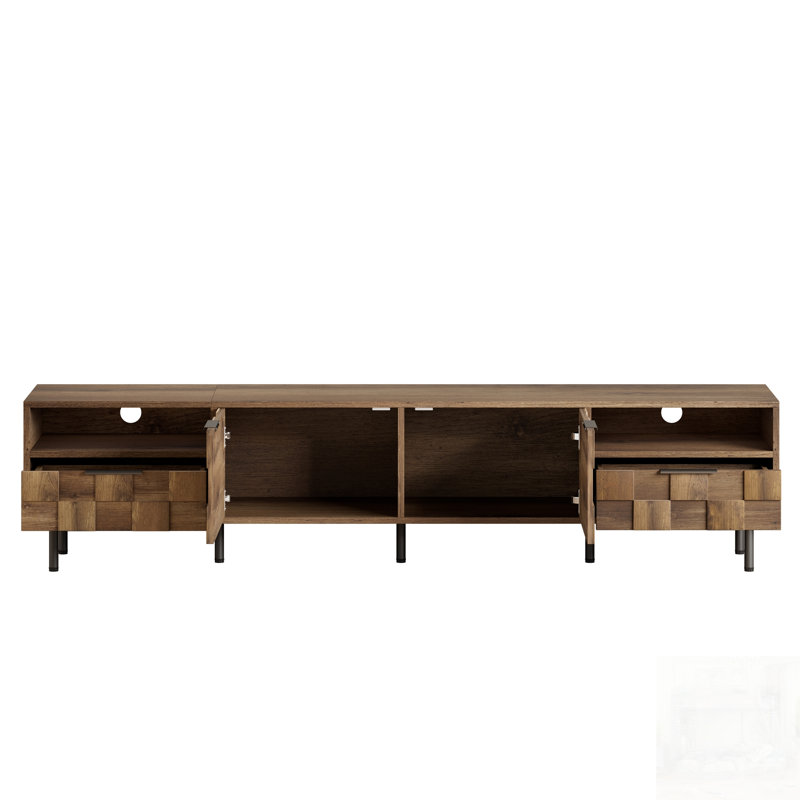 Mid Century TV Stand With 2 Drawers, Media Console Table For Tvs Up To 85 Inches, Entertainment Center With Ample Storage