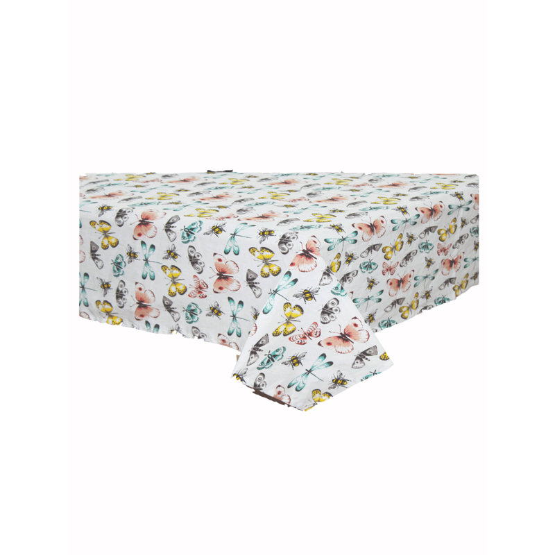 Nappe en coton (ronde 60 po) (papillon)