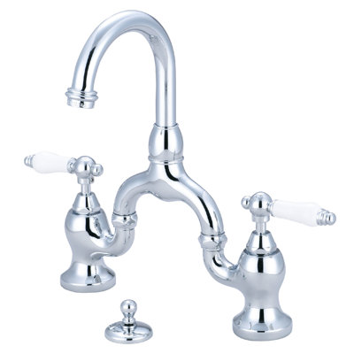 Widespread Bathroom Faucet with Drain Assembly