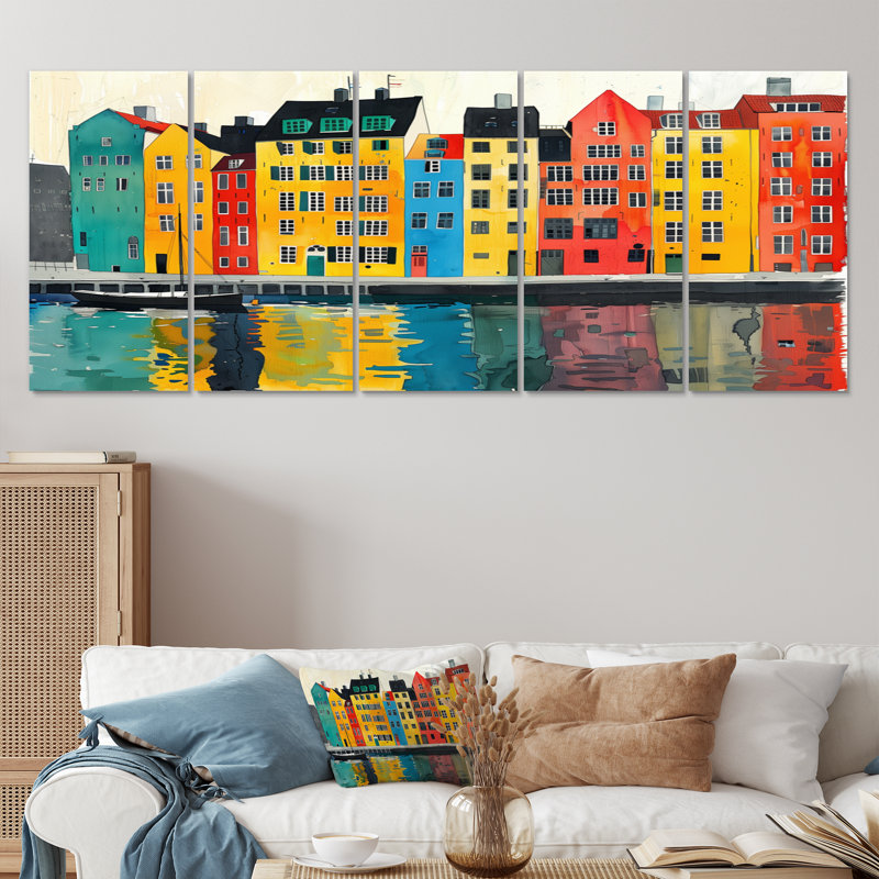 Breaux - ensemble d'art mural Copenhague, H 32 po x l 80 po