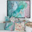 Marbre abstrait turquoise - peinture sur toile-67380488-67380489