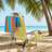 Yellow Aluminum Frame Beach Chair, Portable Camping Folding Chair with Adjustable Reclining Backrest