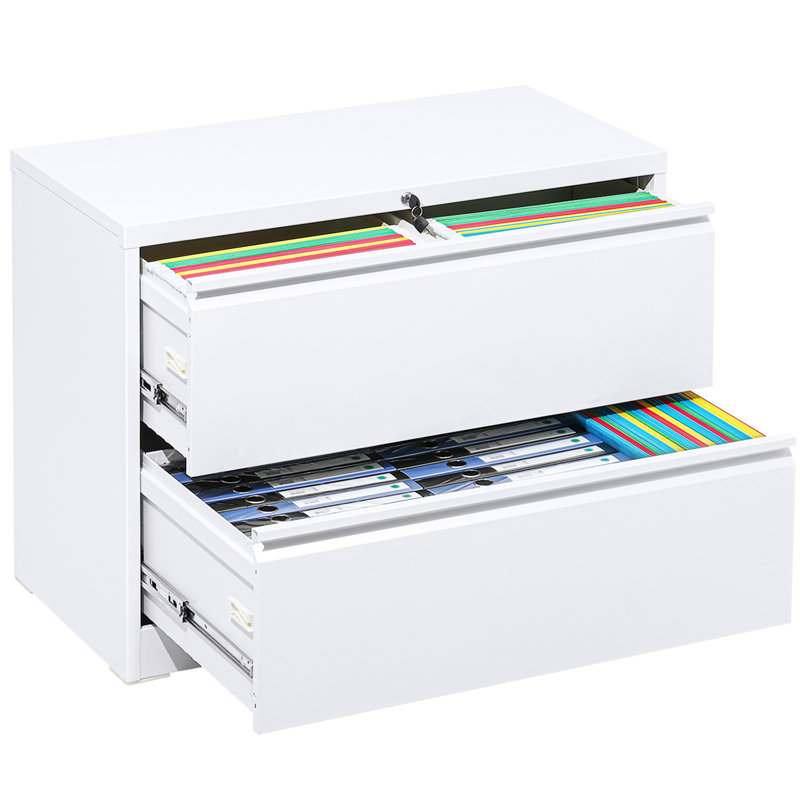 35.4'' Wide 2 -Drawer Steel Lateral Filing Cabinet, White