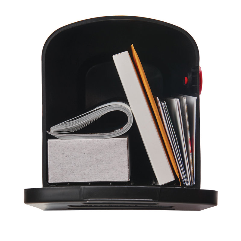 Parsons Plastic Post Mounted Mailbox, Black