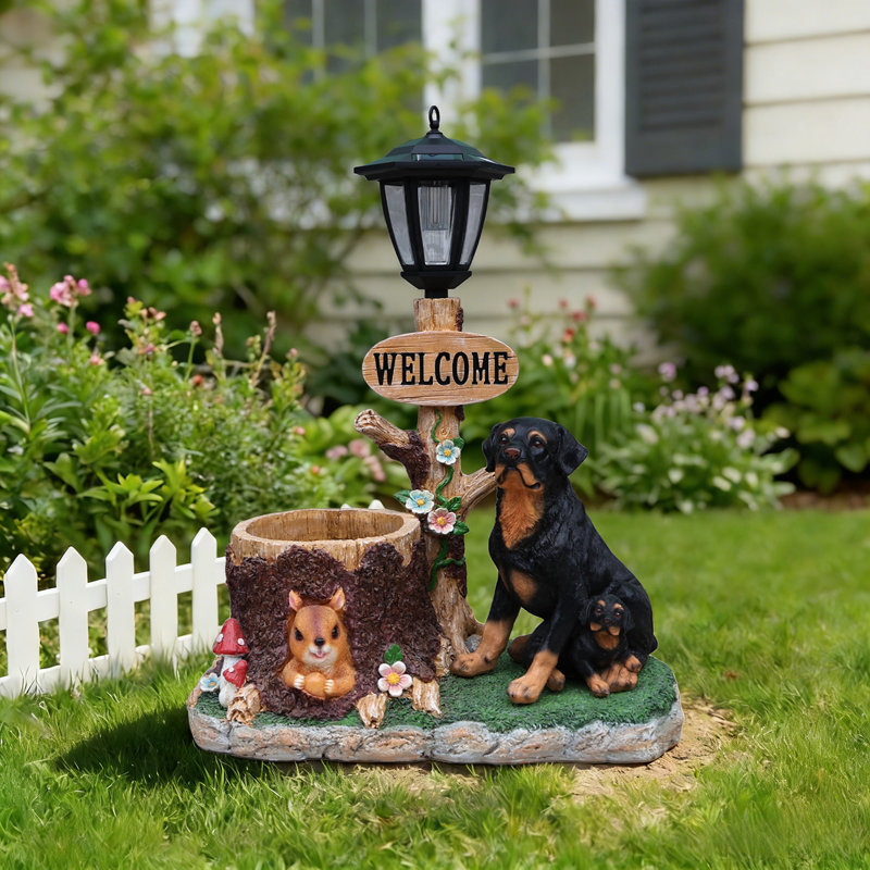 Statue jardinière Rottweiler