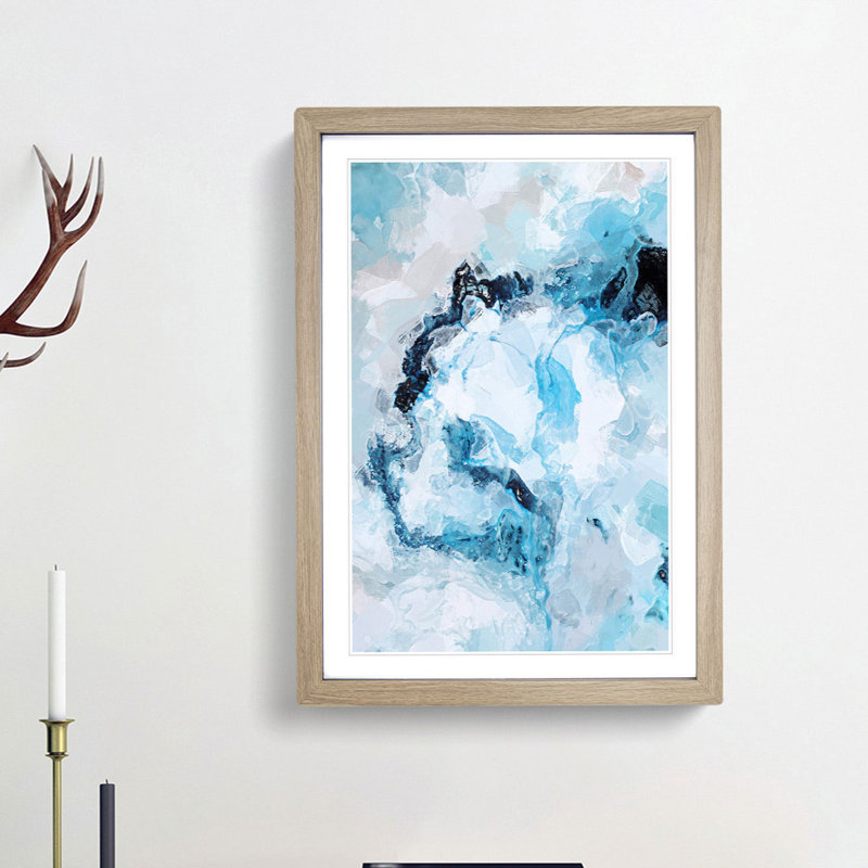 Reflecting on the Love in Abstract - Picture Frame Graphic Art Print, Oak Framed, 36cm H x 27cm W x 2cm D
