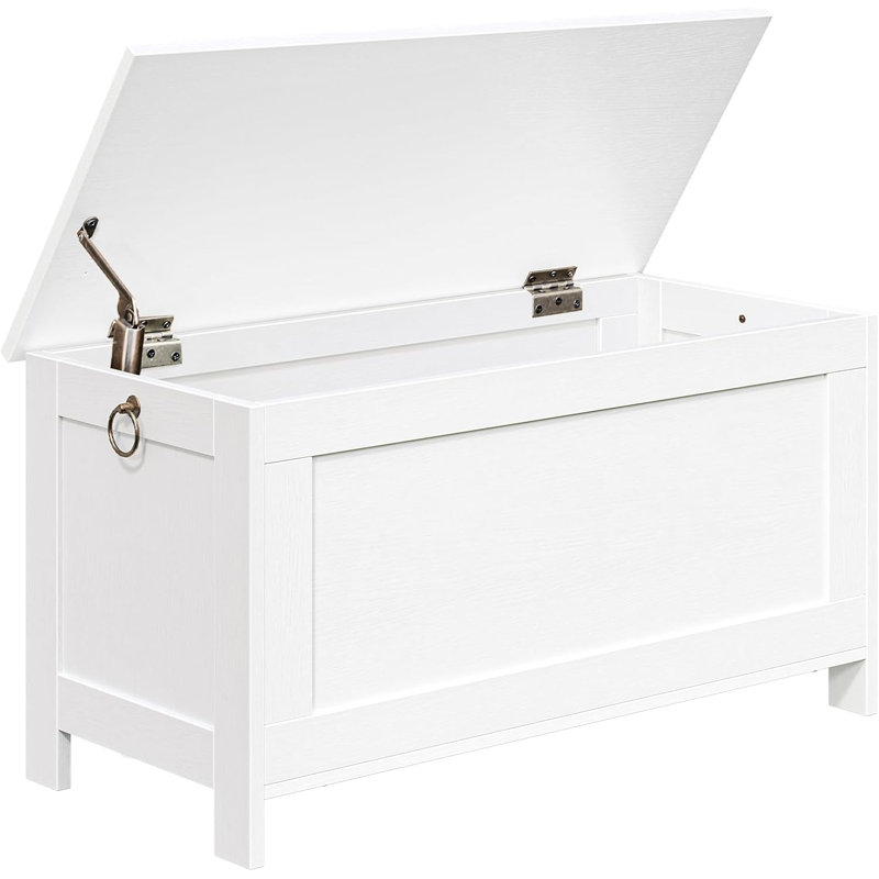 Wood Storage Bench, White