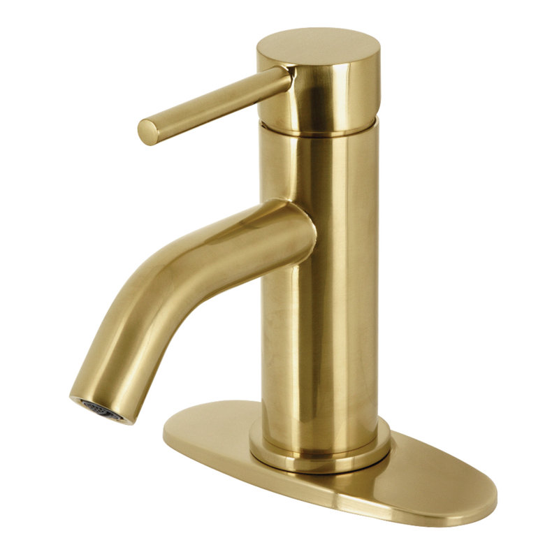 Robinet pour salle de bain à poignée simple et un trou à fixation sur comptoir et bonde mécanique Kingston Brass Concord