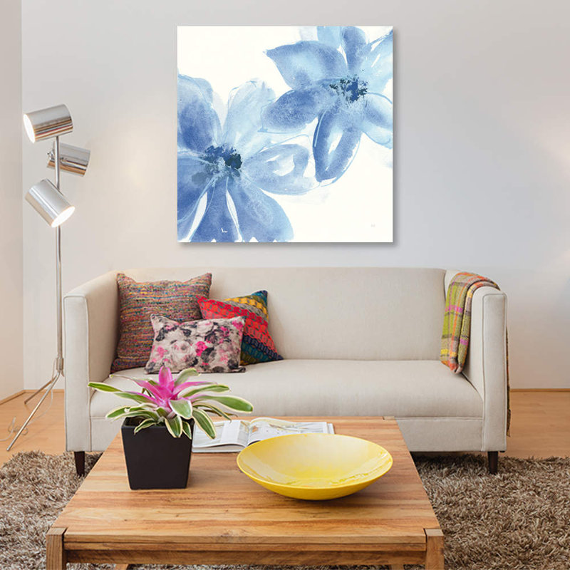 « cobalt clematis ii », reproduction sur toile, H 48 po x l 48 po x P 1,5 po