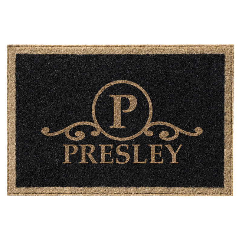Tapis d'extérieur personnalisé antidérapant toutes saisons, Noir, L 48 po x L 96 po, Oui