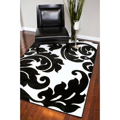 Tapis noir / blanc Milne