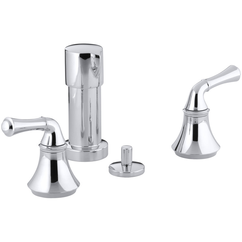 Robinet bidet à jet vertical avec poignées leviers traditionnelles forté, Chrome poli