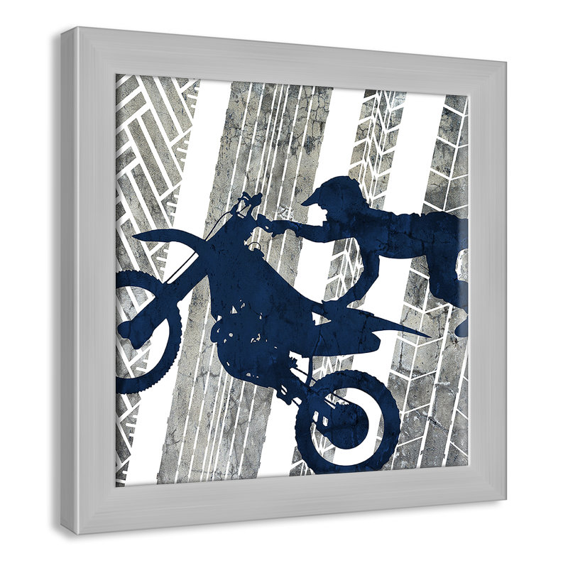 «Motorcross Motocross 2», art encadré, H 14 po x l 14 po x P 0,6 po, Cadre argenté