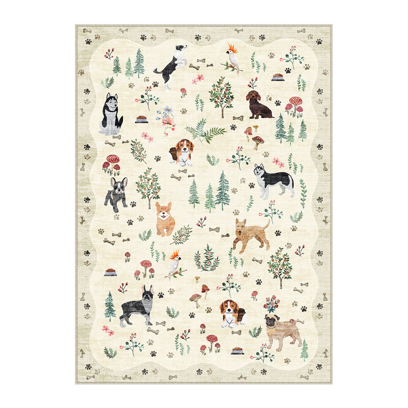 Tapis lavable à la machine avec motif antidérapant Tale, Rectangle 6 pi x 8 pi