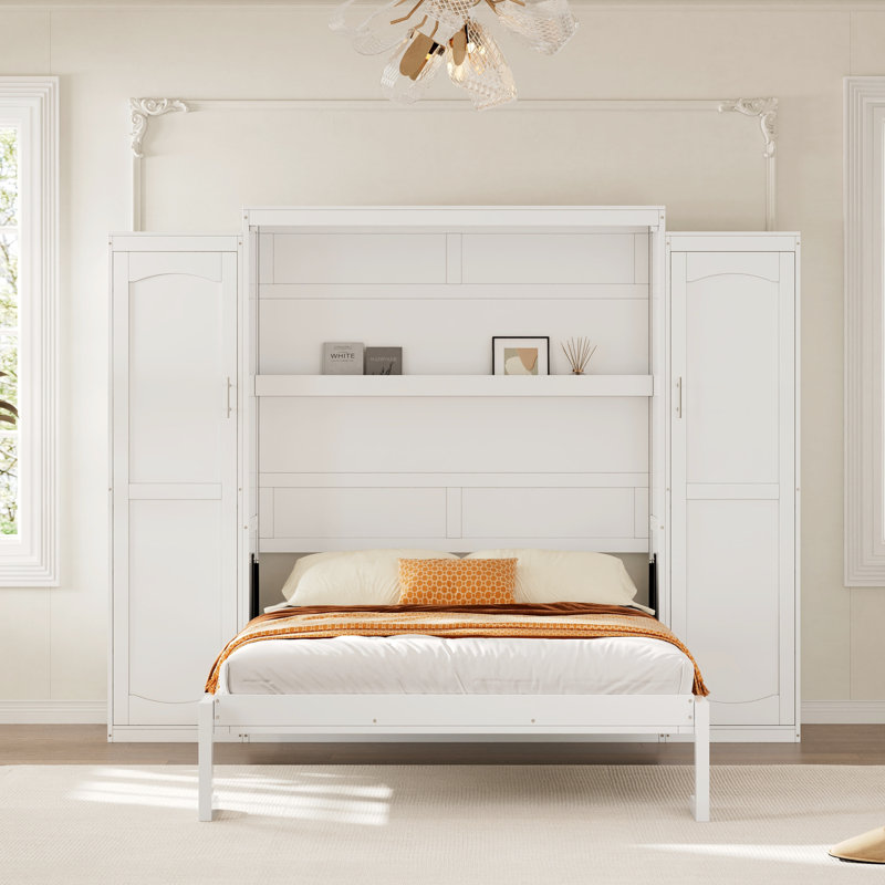 Armoire avec armoires Murphy, Plein, Blanc