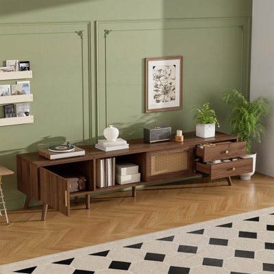 Meuble télé 76 po Modern Rattan Doors