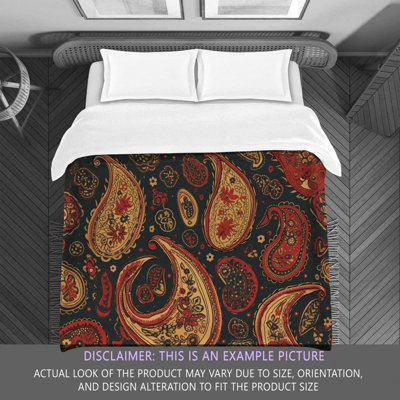 Botanical Gold/Red Microfiber Comforter