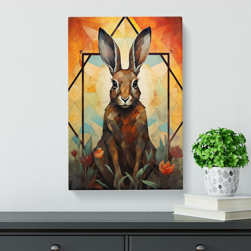 Hare Geometric No.3 - No Frame Print, 60cm H x 40cm W x 3cm D