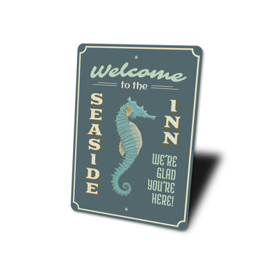 Panneau de bienvenue en aluminium Seaside Inn