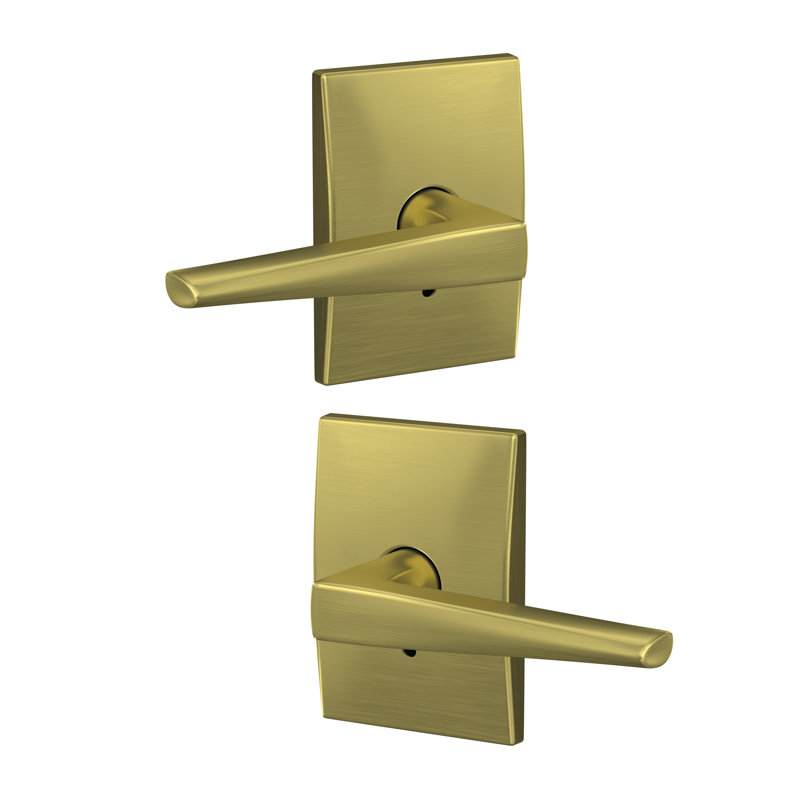 Eller Non-Turning Lever with Century Trim, Satin Brass