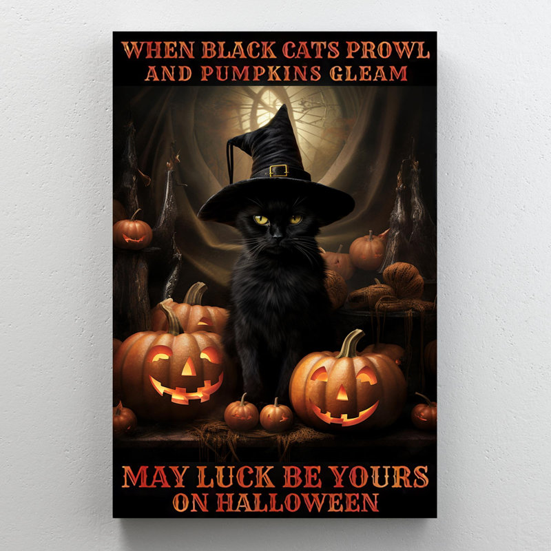 Quand les chats noirs rôdent sur toile, H 14 po x l 11 po x P 1,25 po