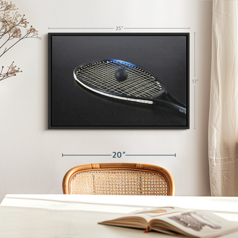 «Black Squash Équipement Wall Art», H 25 po x l 17 po