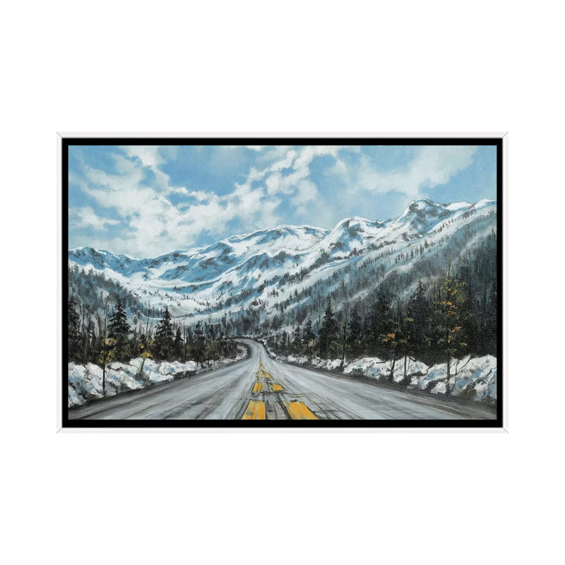 Mountain Drive by ColorByFeliks - Print on Canvas, 66.04 cm H x 45.72 cm W, White Framed