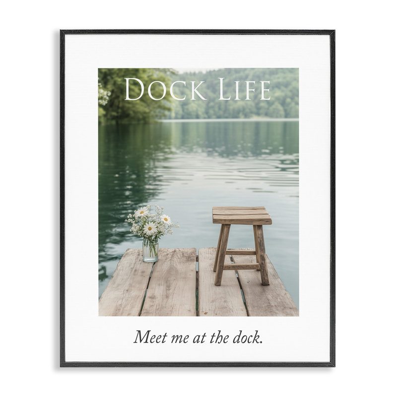 «Dock Life», giclée encadrée, conçue par A Barefoot Stylist, Giclée encadrée noir minuit, H 30 po x l 24 po