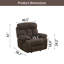 Fauteuil inclinable brun simple avec tissu antibactérien et anti boulochage, réglable manuellement à 110-115 ° pour s'allonger
