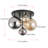 5-spherical dimmable wrought iron glass ceiling light