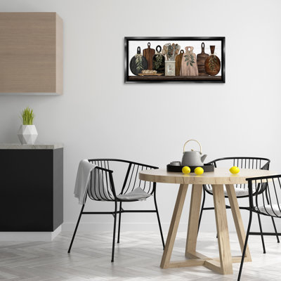 Wooden Kitchen Items Black Framed Floater Canvas Wall Art by Cindy Jacobs