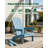 2-Pack Outdoor Adirondack Chair with Footrest, 5-Position Adjustable Backrest and Retractable Ottoman, High-Back Patio Rocking Chair, Heavy-Duty HIPS Material with Wood-Grain Finish, 400 lbs Weight Capacity, Blue-763336443