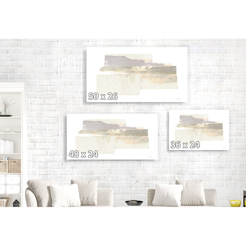 Rectangles abstraits, brun clair, sur fond blanc, gris, neutre, brun, occidental, H 24 po x l 48 po x P 1,5 po
