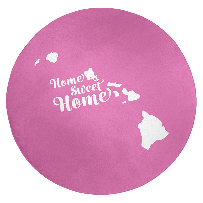 Tapis en poly-chenille honolulu à la maison, Rond 5 pi