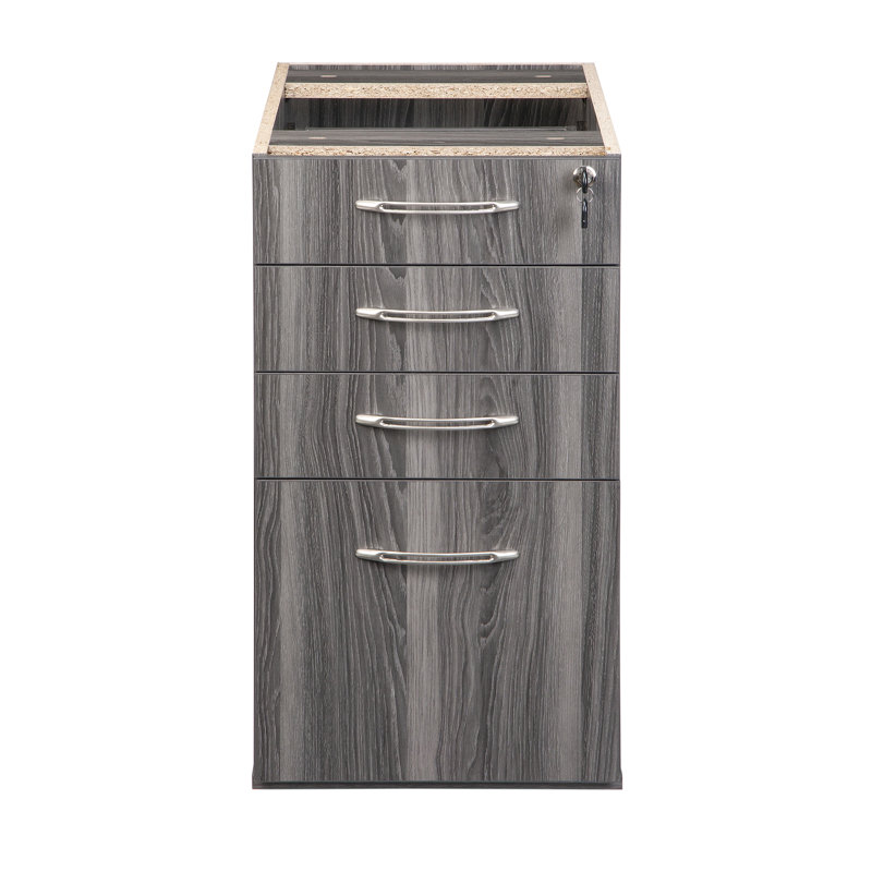 Aberdeen Desk File Pedestal, 27.5" H x 15.25" W x 26.5"D, Gray Steel