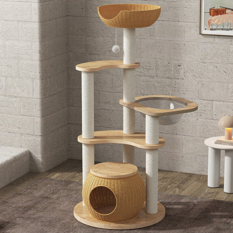 5-Tiers Cat Tree with Cat Condons,Perch,Scratching Posts