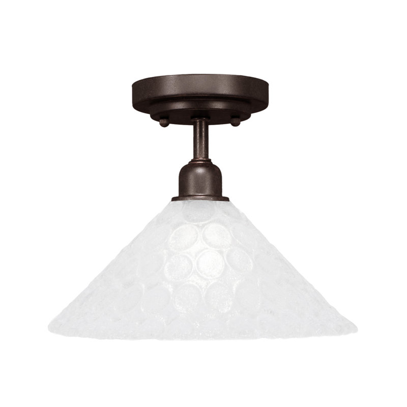 Eilif Vintage 1 Light Semi-Flush Shown In Dark Granite Finish With 12" Italian Bubble Glass