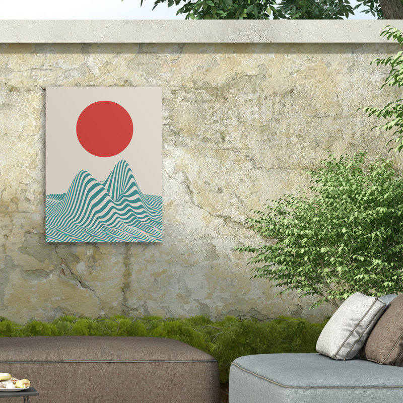 Little Dean  Red Sun Dune Outdoor  Canvas, H 24 po x l 32 po