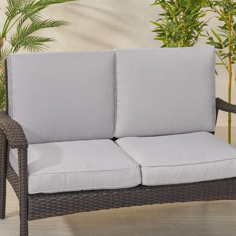 Billy-George Outdoor 2.75'' Loveseat Seat / Back Cushion, Navy Blue