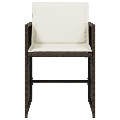  Chaise de patio brun, blanc crème