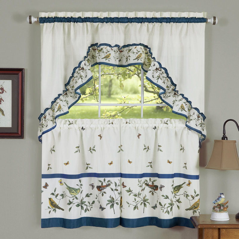 Rindham Floral Swag Cafe Curtain, 57" x 36"