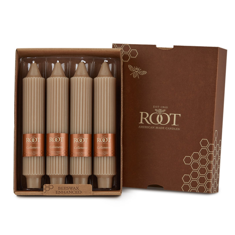 Bougie Grecian Collenette, Taupe, H 7 po x l 1,25 po x P 1,25 po