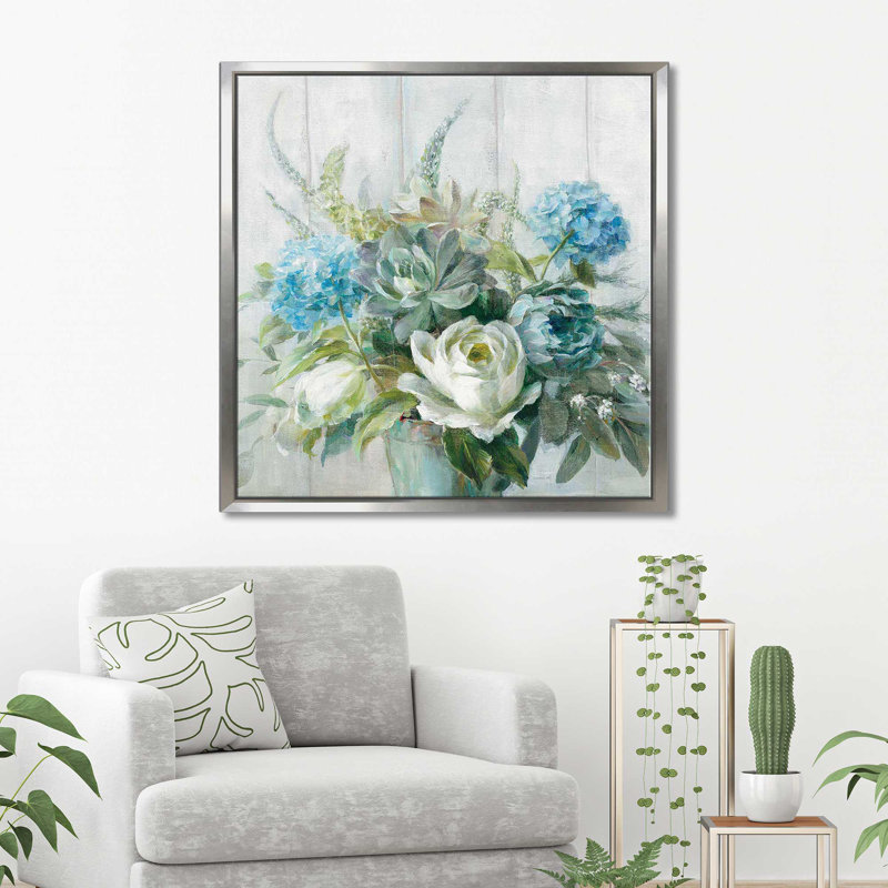 Natural Elegance Crop - Peinture, Cadre flottant argent, H 27,5 po x l 27,5 po x P 2 po