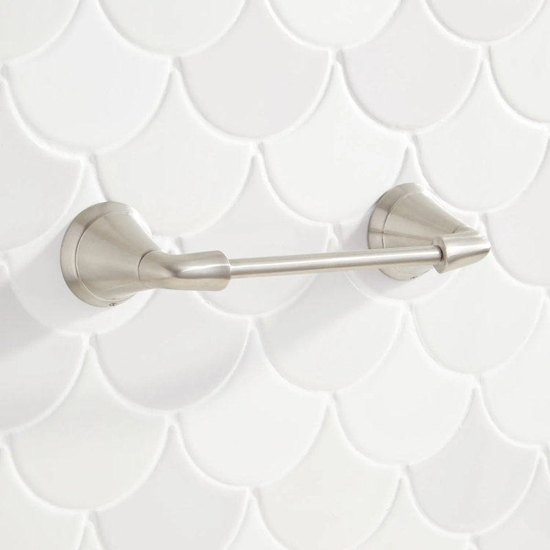 Signature Hardware Provincetown Wall Mount Toilet Paper Holder, Brushed Nickel