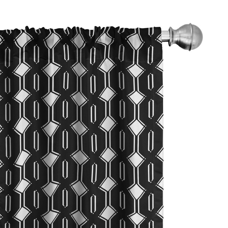 Geometric Semi-Sheer Rod Pocket Curtain Panels, 28" x 95"