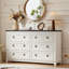 Commode en bois à 6 tiroirs de style champêtre pour chambre et salon-1755444463