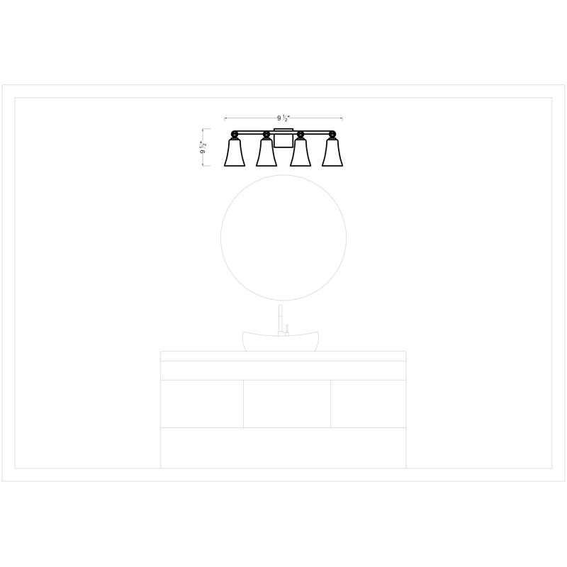 Amija 4 -Light Vanity from, Aged Iron